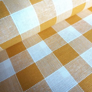 Rustichella Checkered Fabric 2x2 cm - Width 180 cm - Color Mustard